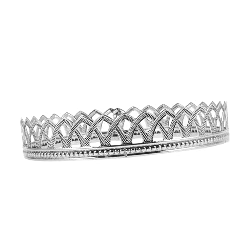 JEWEDECO Königskrone Herren Krone Vintage Silber Metall Kopfschmuck Dekorative Partykrone Retro Palastkrone für Cosplay Geburtstag Hochzeit Theater Feier Männer Stirnband von JEWEDECO