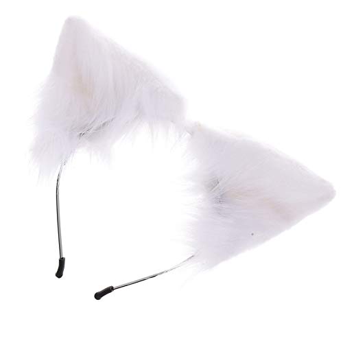JEWEDECO Tierohren Haarreif Plüsch Niedliches Handgemachtes Kopfschmuck-accessoire Für Mädchen Für Cosplay Partys Und Festivals Weißes Design JEWEDECO Tierohren Haarreif Plüsch Niedliches Handgemachtes Kopfschmuck-accessoire Für Mädchen Für Cosplay Partys Und Festivals Weißes Design von JEWEDECO