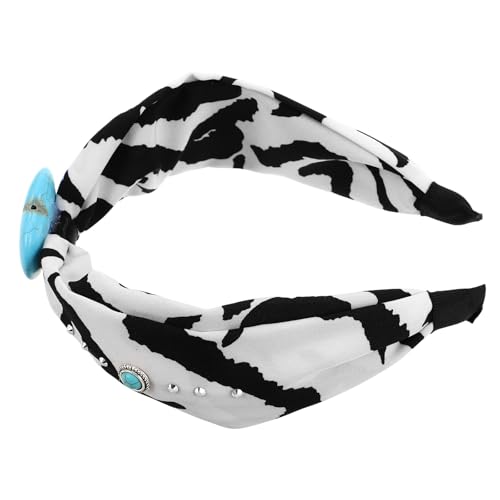 JEWEDECO Türkises modisches Stirnband für Damen: Rutschfestes breites Haarband – Kopfbedeckung mit Kuh-Print – Feiertags-, Geburtstags- und formelles Boho-Haar-Accessoire JEWEDECO Türkises modisches Stirnband für Damen: Rutschfestes breites Haarband – Kopfbedeckung mit Kuh-Print – Feiertags-, Geburtstags- und formelles Boho-Haar-Accessoire von JEWEDECO