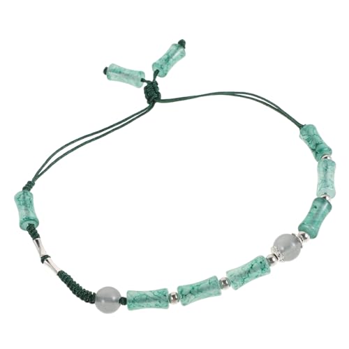 JEWEDECO Verstellbares Geflochtenes Bamboo Style Armband mit Kristallperlen Vintage Chinesisches Glücksarmband Handgefertigtes Unisex Schmuckstück für Freunde von JEWEDECO