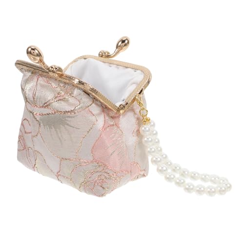 JEWEDECO Vintage Clutch Geldbörse Damen Abendtasche Mit Perlen Stickerei Blumen Mini Umhängetasche Brauthandtasche Blumengeldbörse von JEWEDECO