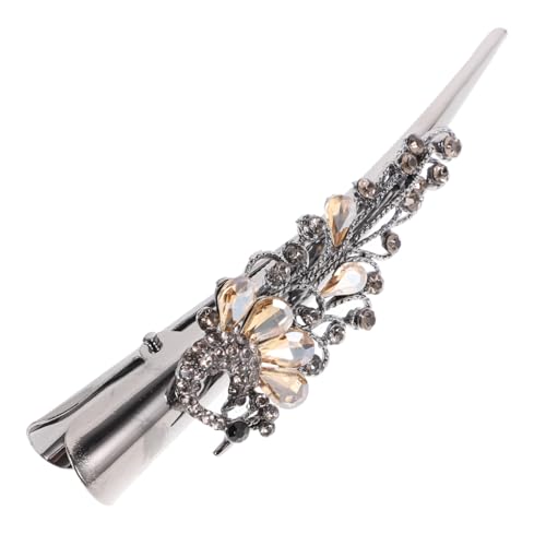 JEWEDECO Vintage Große Haarklammer mit Strasssteinen Eleganter Metallischer Entenschnabel Haarclip für Damen Modischer Haarschmuck für Party Festival und Alltag Robust und Dekorativ von JEWEDECO