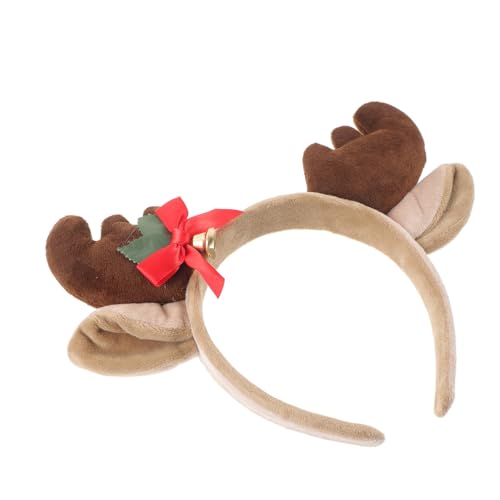 JEWEDECO Weihnachts-hirsch-plüsch-stirnband Kopfbedeckungen Für Weihnachtsfeiern Requisiten Für Weihnachtskostüme Party-kopfbedeckung Kopfschmuck Aus Geweihhorn Weihnachtsrequisite Coffee von JEWEDECO