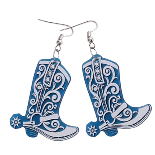 JEWEDECO Western Cowgirl Ohrringe Damen Retro Boot Schmuck Leichtes Ansprechendes Design Dangle Ohrhänger für Alltag und Festival Komfortabel und Stilvoll von JEWEDECO