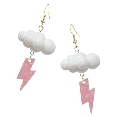 JEWEDECO Wolken Ohrringe Dangle mit Blitzanhänger Trendige Wetterschmuck Ohrhänger für Damen Party Alltagsmode von JEWEDECO