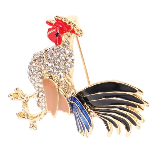 JEWEDECO Zinklegierung Hahn Brosche Anstecknadel Damen Lapel Pin Schmuck für Hochzeit und Formelle Anlässe Langlebige Rostfreie Kleidung Brosche Ornament für Schals Jacken und Kleider von JEWEDECO