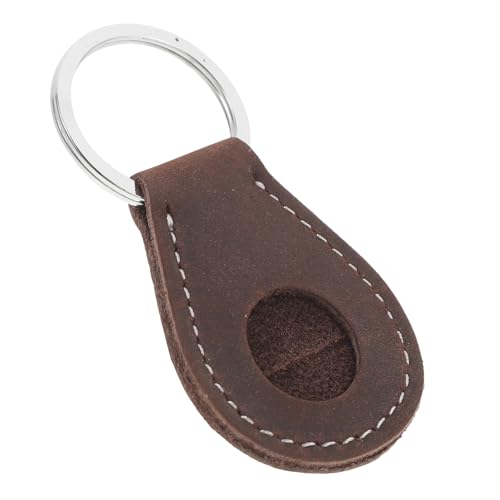 JEWEDECO ünzhalter Schlüsselanhänger Für Sammlermünzen Chip Halter Und ünzdisplay Aufbewahrung Brauner Kunstleder Schlüsselanhänger von JEWEDECO
