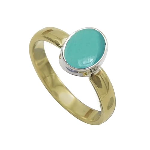 Aqua-Chalcedon Edelstein 925 Sterling Silber Band Ring Herren und Damen Alle Größen Schmuck JSR-1086CE3_(49 (15.6)) von JEWELFORCE