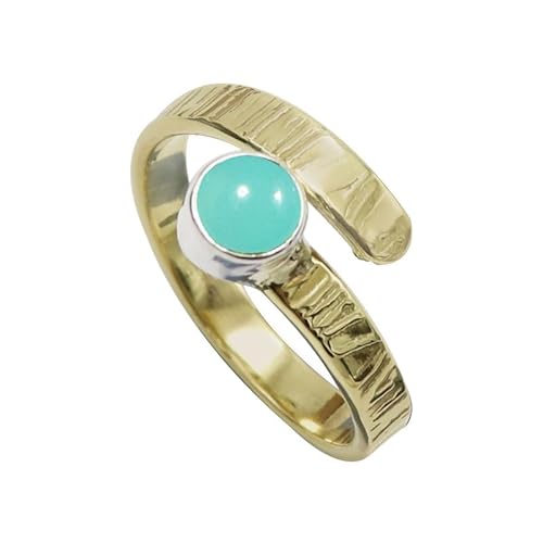Aqua-Chalcedon Edelstein 925 Sterling Silber Band Ring Herren und Damen Alle Größen Schmuck JSR-1087CE28_(74 (23.6)) von JEWELFORCE