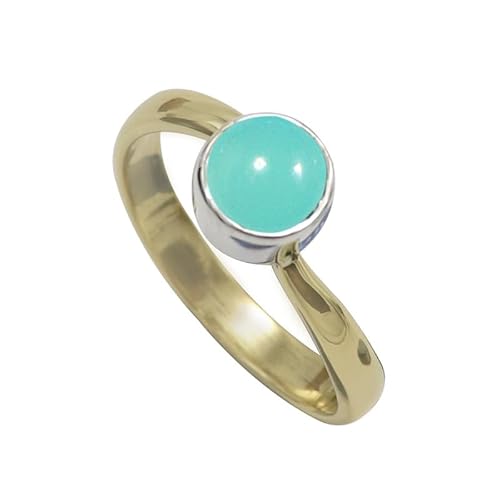 Aqua-Chalcedon Edelstein 925 Sterling Silber Band Ring Herren und Damen Alle Größen Schmuck JSR-1091CE25_(71 (22.6)) von JEWELFORCE