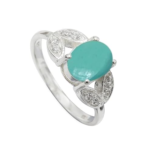 Aqua-Chalcedon Edelstein 925 Sterling Silber Band Ring Herren und Damen Alle Größen Schmuck JSR-1142CE22_(68 (21.6)) von JEWELFORCE