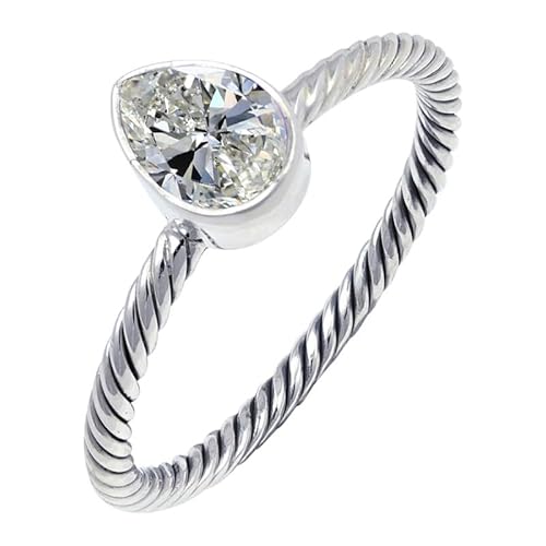 Cubic Zirconia Edelstein für Herren und Damen in allen Größen Sterling Silber Stilvoller Handgefertigter Band Ring Geschenkartikel Schmuck JSR-122AH23_(69 (22.0)) von JEWELFORCE