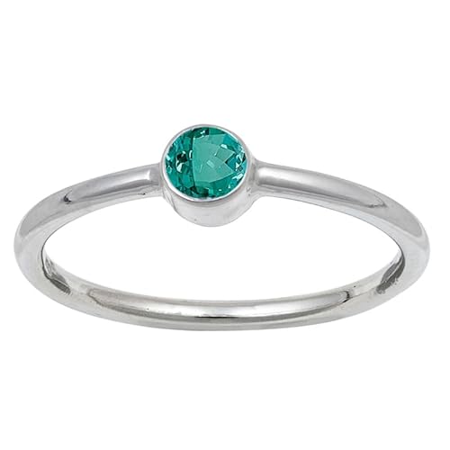 Green Paraiba Tourmaline Lab Grown Edelstein 925 Sterling Silber Stilvoller Handgefertigter Band Ring Geschenkartikel Herren und Damen Schmuck JSR-107AS9_(55 (17.5)) von JEWELFORCE