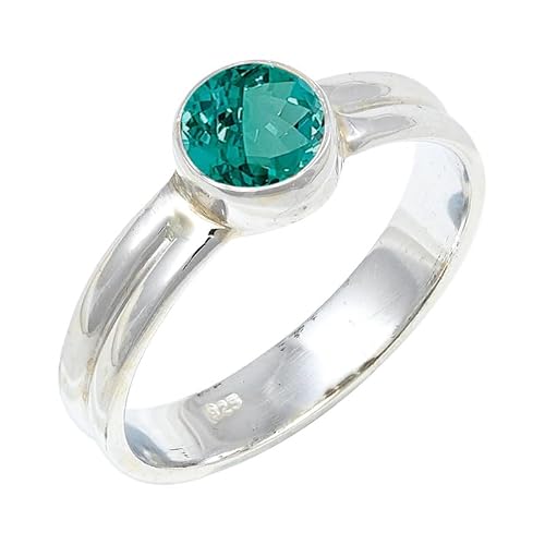 Green Paraiba Tourmaline Lab Grown Edelstein 925 Sterling Silber Stilvoller Handgefertigter Band Ring Geschenkartikel Herren und Damen Schmuck JSR-133AS27_(73 (23.2)) von JEWELFORCE