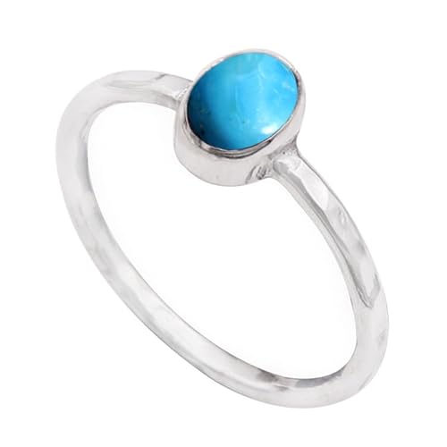 Im Labor gezüchteter Türkis Edelstein Sterling Silber Stilvoller Handgefertigter Band Ring Geschenkartikel für Männer und Frauen in allen Größen Schmuck JSR-333BT17_(63 (20.1)) von JEWELFORCE