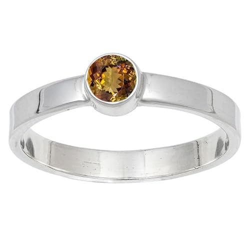 JEWELFORCE Andalusite Lab Grown Edelstein 925 Sterling Silber Stilvoller Handgefertigter Band Ring Geschenkartikel Herren und Damen Schmuck JSR-106AZ22_(68 (21.6)) von JEWELFORCE