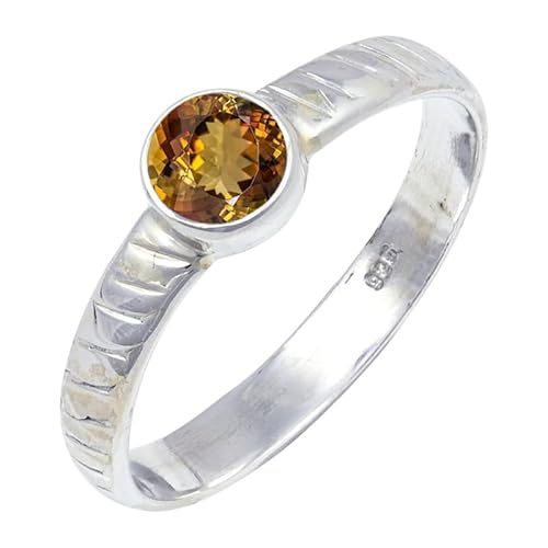 JEWELFORCE Andalusite Lab Grown Edelstein 925 Sterling Silber Stilvoller Handgefertigter Band Ring Geschenkartikel Herren und Damen Schmuck JSR-118AZ18_(64 (20.4)) von JEWELFORCE