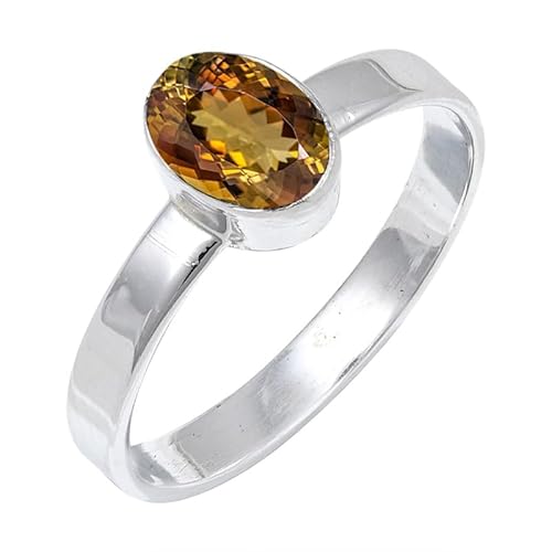 JEWELFORCE Andalusite Lab Grown Edelstein 925 Sterling Silber Stilvoller Handgefertigter Band Ring Geschenkartikel Herren und Damen Schmuck JSR-129AZ26_(72 (22.9)) von JEWELFORCE