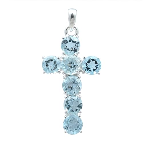 JEWELFORCE Blautopas Edelsteinschmuck 925 Sterling Silber Anhänger JPE-173A von JEWELFORCE
