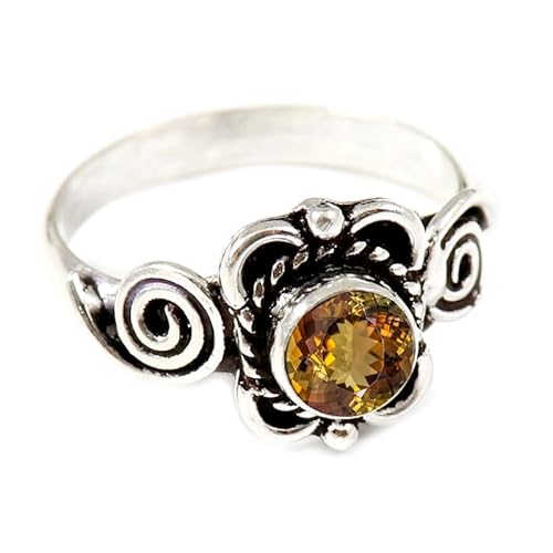 JEWELFORCE Laborgezüchteter Andalusit Edelstein 925 Sterling Silber Stilvoller Handgefertigter Band Ring Geschenkartikel Herren und Damen Schmuck JSR-165AZ18_(64 (20.4)) von JEWELFORCE