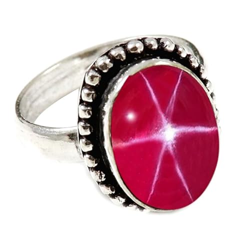 JEWELFORCE Laborgezüchteter rosa Lindy Star Edelstein Sterling Silber Stilvoller Handgefertigter Band Ring Geschenkartikel für Männer und Frauen Schmuck JSR-196BH23_(69 (22.0)) von JEWELFORCE