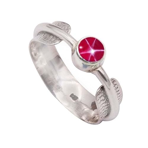 JEWELFORCE Laborgezüchteter rosa Lindy Star Edelstein Sterling Silber Stilvoller Handgefertigter Band Ring Geschenkartikel für Männer und Frauen Schmuck JSR-370BH13_(59 (18.8)) von JEWELFORCE