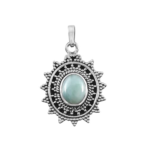 JEWELFORCE Larimar-Edelstein-Anhänger, 925er Sterlingsilber, handgefertigter Schmuck JPE-191A von JEWELFORCE