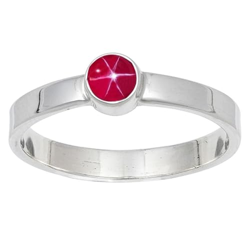 JEWELFORCE Pink Lindy Star Lab Grown Edelstein Sterling Silber Stilvoller Handgefertigter Band Ring Geschenkartikel für Männer und Frauen Schmuck JSR-106BH26_(72 (22.9)) von JEWELFORCE