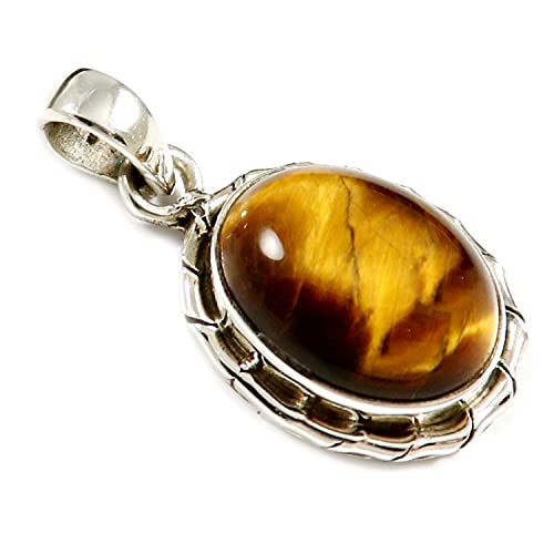 JEWELFORCE Tigerauge Edelsteinschmuck 925 Sterling Silber Anhänger JPE-08A von JEWELFORCE