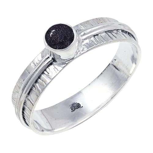 Lab Created Sunstone Edelstein für Herren und Damen in allen Größen Sterling Silber Stilvoller Handgefertigter Band Ring Geschenkartikel Schmuck JSR-120CA16_(62 (19.7)) von JEWELFORCE