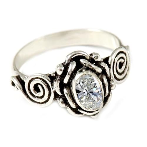 Laborgezüchteter Moissanit Edelstein Sterling Silber Stilvoller Handgefertigter Band Ring Geschenkartikel für Männer und Frauen in allen Größen Schmuck JSR-180BD25_(71 (22.6)) von JEWELFORCE