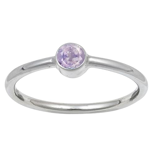 Lavander Quartz Lab Grown Edelstein für Herren und Damen in allen Größen Sterling Silber Stilvoller Handgefertigter Band Ring Geschenkartikel Schmuck JSR-107AX24_(70 (22.3)) von JEWELFORCE