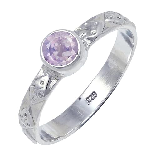 Lavander Quartz Lab Grown Edelstein für Herren und Damen in allen Größen Sterling Silber Stilvoller Handgefertigter Band Ring Geschenkartikel Schmuck JSR-111AX22_(68 (21.6)) von JEWELFORCE