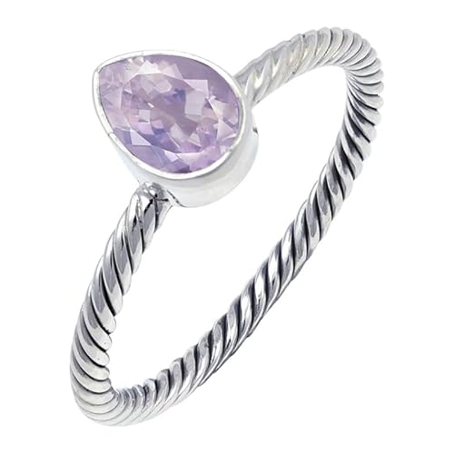 Lavander Quartz Lab Grown Edelstein für Herren und Damen in allen Größen Sterling Silber Stilvoller Handgefertigter Band Ring Geschenkartikel Schmuck JSR-122AX26_(72 (22.9)) von JEWELFORCE