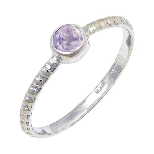 Lavander Quartz Lab Grown Edelstein für Herren und Damen in allen Größen Sterling Silber Stilvoller Handgefertigter Band Ring Geschenkartikel Schmuck JSR-128AX19_(65 (20.7)) von JEWELFORCE