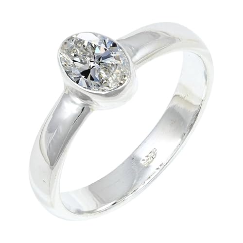 Moissanite Edelstein Sterling Silber Stilvoller Handgefertigter Band Ring Geschenkartikel für Männer und Frauen in allen Größen Schmuck JSR-127BD2_(48 (15.3)) von JEWELFORCE