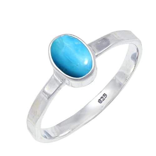 Turqouise Lab Grown Edelstein Sterling Silber Stilvoller Handgefertigter Band Ring Geschenkartikel für Männer und Frauen in allen Größen Schmuck JSR-108BT25_(71 (22.6)) von JEWELFORCE