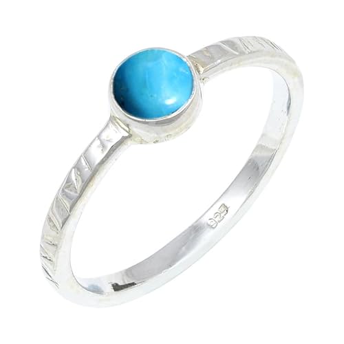 Turqouise Lab Grown Edelstein Sterling Silber Stilvoller Handgefertigter Band Ring Geschenkartikel für Männer und Frauen in allen Größen Schmuck JSR-132BT5_(51 (16.2)) von JEWELFORCE