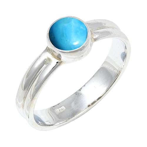Turqouise Lab Grown Edelstein Sterling Silber Stilvoller Handgefertigter Band Ring Geschenkartikel für Männer und Frauen in allen Größen Schmuck JSR-133BT17_(63 (20.1)) von JEWELFORCE