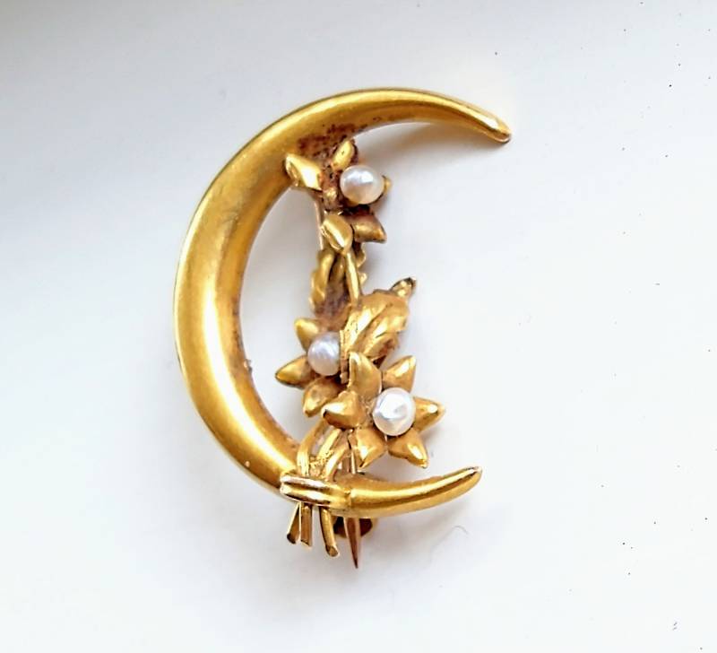 Generation 1912 Sehr Seltene Weinam Brothers Vintage "Forget Me Not" 10K Brosche von JEWELLERYONLINEStore