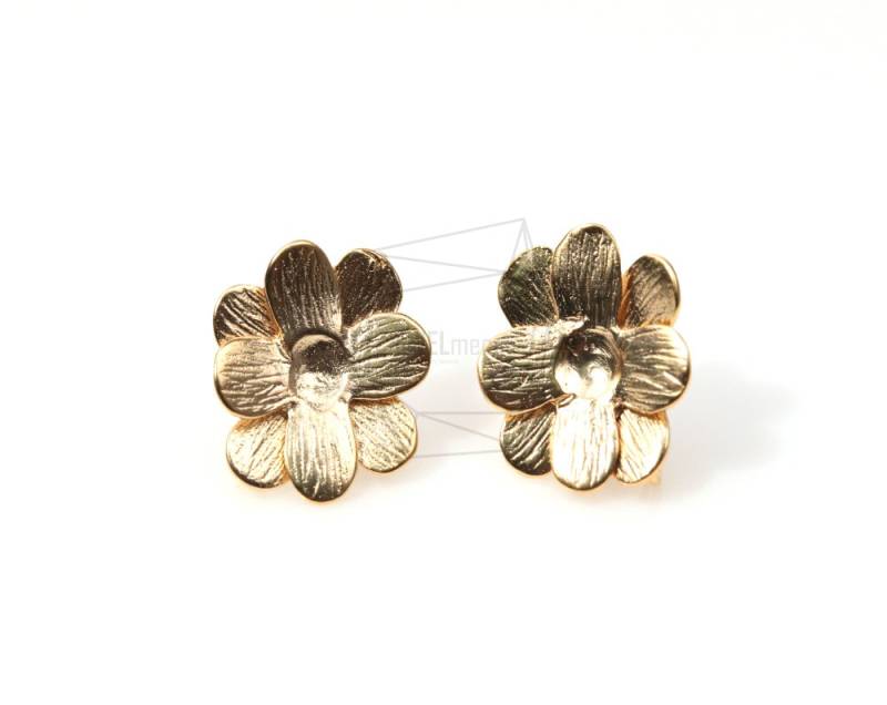 Erg-049-Mg/2Stk.-Blütenblätter Doppelschicht Blumen Ohrpfosten 11mm X Vergoldet Über Messing 925 Sterlingsilberpfosten Schmuckherstellung Erg-049-Mg/2Stk.-Blütenblätter Doppelschicht Blumen Ohrpfosten 11mm X Vergoldet Über Messing 925 Sterlingsilberpfosten Schmuckherstellung von JEWELMECCA