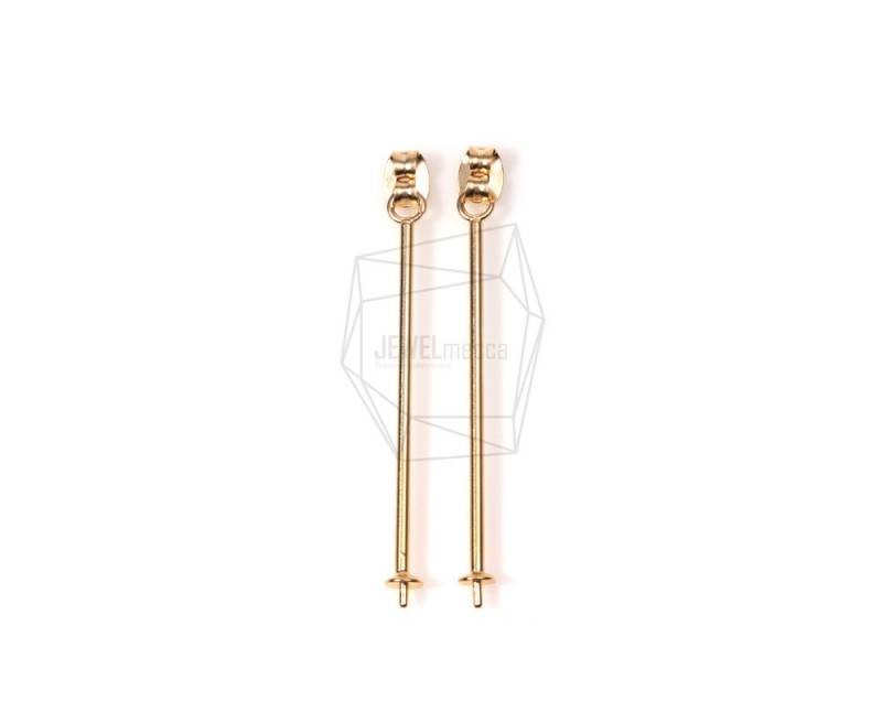 Erg-296-Mg/4 Stück/Stick Ohrringe Back Component/ 4mm X 48mm/Matt Vergoldet Über Messing/Schmuckherstellung von JEWELMECCA