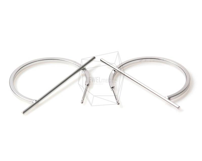 Erg-307-Mr/2 Stück-Rundstab Ohrpfosten 32 Mm X 40 /Mattes Rhodium Überzogen Mit Messing/Schmuckherstellung Erg-307-Mr/2 Stück-Rundstab Ohrpfosten 32 Mm X 40 /Mattes Rhodium Überzogen Mit Messing/Schmuckherstellung von JEWELMECCA