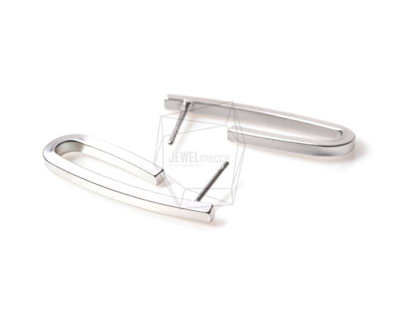 Erg-308-Mr/2Stk-Gebogener Stock Ohrpfosten 10mm X 30mm Mattes Rhodium Überzogen Mit Messing/Schmuckherstellung Erg-308-Mr/2Stk-Gebogener Stock Ohrpfosten 10mm X 30mm Mattes Rhodium Überzogen Mit Messing/Schmuckherstellung von JEWELMECCA