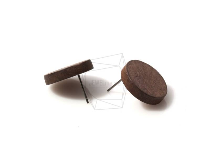 Erg-371-G/2stk/Kreisförmige Ohrstecker/Holz Ohrstecker/Titanium Ohrstecker/18mmx18mm/Schmuckherstellung Erg-371-G/2stk/Kreisförmige Ohrstecker/Holz Ohrstecker/Titanium Ohrstecker/18mmx18mm/Schmuckherstellung von JEWELMECCA