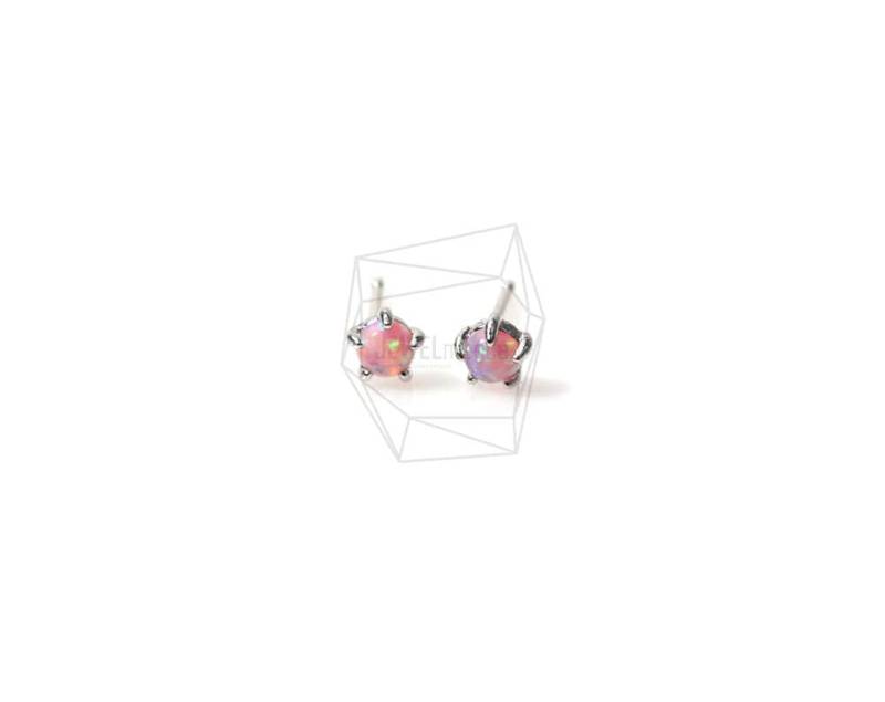 Erg-402-R/2 Stück Pink Cz Ohrstecker 4mm X 3mm Rhodium Überzogen Über Messing 925 Sterling Silber Stecker Schmuckherstellung Erg-402-R/2 Stück Pink Cz Ohrstecker 4mm X 3mm Rhodium Überzogen Über Messing 925 Sterling Silber Stecker Schmuckherstellung von JEWELMECCA