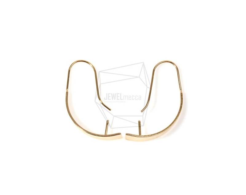 Erg-418-G/2stück/Gebogene Platte Haken Ohrring/22mm X 30mm/Vergoldet Über Messing/Schmuckherstellung Erg-418-G/2stück/Gebogene Platte Haken Ohrring/22mm X 30mm/Vergoldet Über Messing/Schmuckherstellung von JEWELMECCA