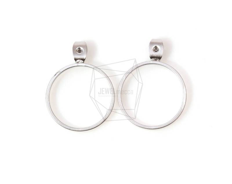 Erg-517-Mr/2stück/Runde Ring Ohrring Clutch/20mm X 20mm/Matt Rhodiniert Über Messing/Schmuckherstellung Erg-517-Mr/2stück/Runde Ring Ohrring Clutch/20mm X 20mm/Matt Rhodiniert Über Messing/Schmuckherstellung von JEWELMECCA
