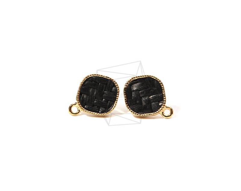 Erg-731-G/2 Stück Rhombus Rattan Ohrstecker | Schwarz 12 Mm X 15 Vergoldet Über Messing, Titanpfosten, Schmuckherstellung Erg-731-G/2 Stück Rhombus Rattan Ohrstecker | Schwarz 12 Mm X 15 Vergoldet Über Messing, Titanpfosten, Schmuckherstellung von JEWELMECCA