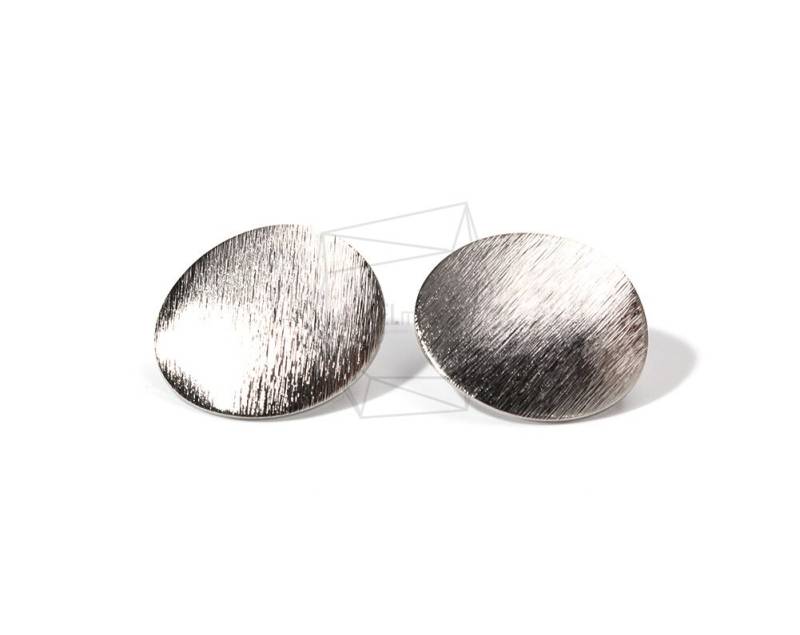 Erg-771-R/2 Stück Runder Post-Ohrring Gebürstete Textur 18mm X 23mm Rhodium Über Messing, Titan Post Schmuckherstellung Erg-771-R/2 Stück Runder Post-Ohrring Gebürstete Textur 18mm X 23mm Rhodium Über Messing, Titan Post Schmuckherstellung von JEWELMECCA